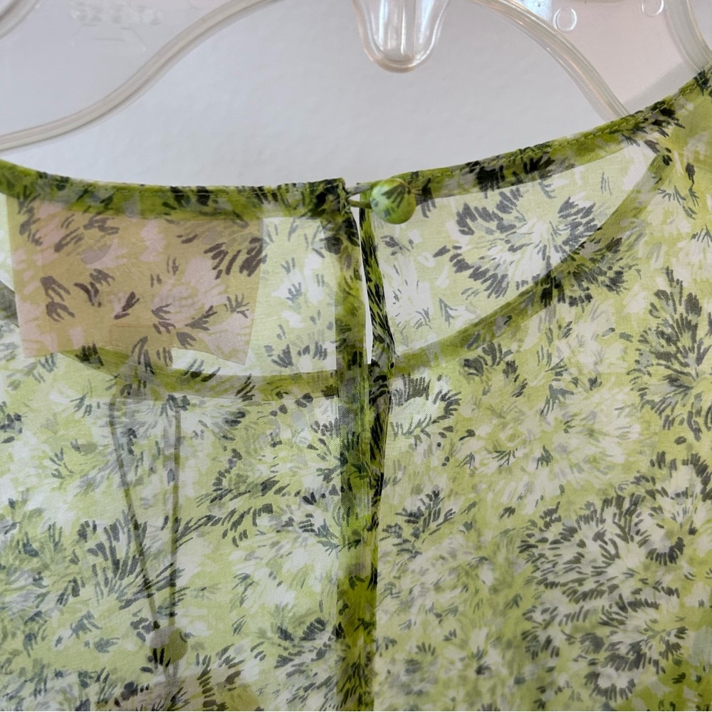 Cinq a Sept Dandelion Katerina Puff Sleeve Top in Matcha - Picture 4 of 11
